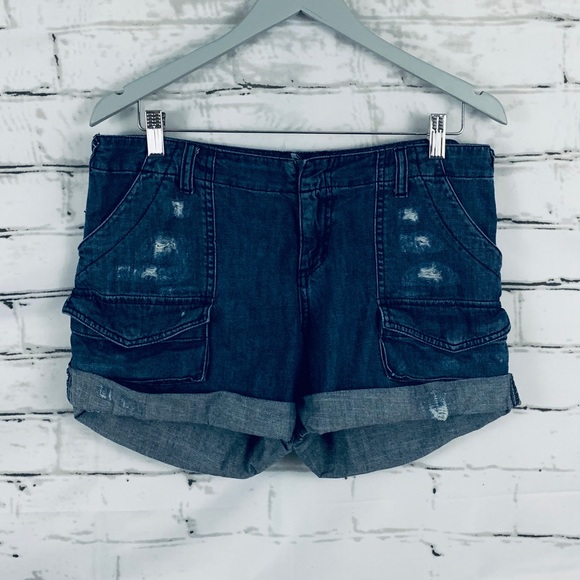 Joie Pants - Joie Distressed Hydra Cuffed Denim Shorts
